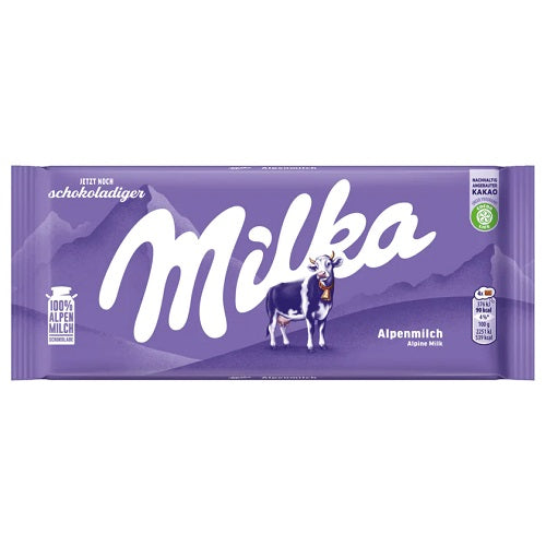 Tafel Milka Schokolade Alpenmilch